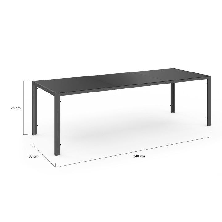 Set tavolo e sedie da giardino 240cm e 10 sedie impilabili - MADRID | ID Market