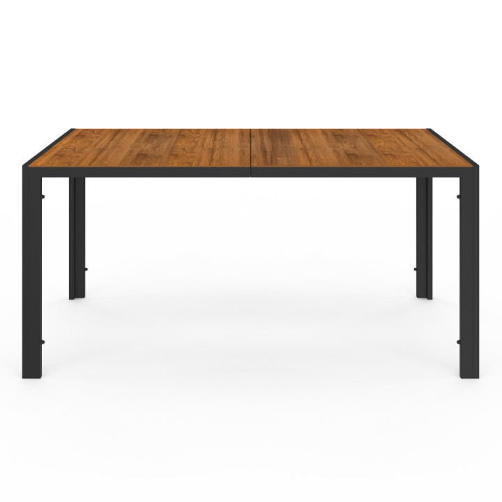 Set di mobili da giardino con tavolo da 150 cm e 6 sedie in legno e nero - NOUMEA | ID Market