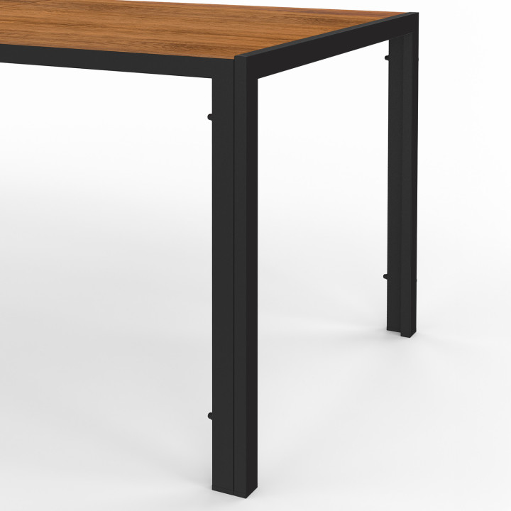 Set di mobili da giardino con tavolo da 150 cm e 6 sedie in legno e nero - NOUMEA | ID Market