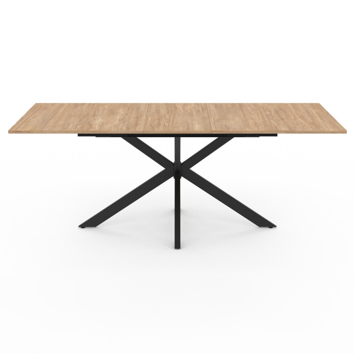 Tavolo da pranzo allungabile in legno e nero 6-10 persone 160-200 cm - ALIX | ID Market