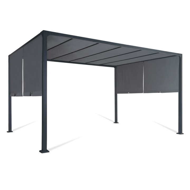 A buon mercato pergola scorrevole in metallo grigio 3x4m | ID Market