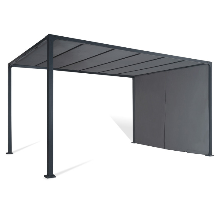 A buon mercato pergola scorrevole in metallo grigio 3x4m | ID Market
