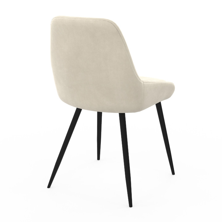 Set di 6 sedie in velluto beige con braccioli - THALYA | ID Market