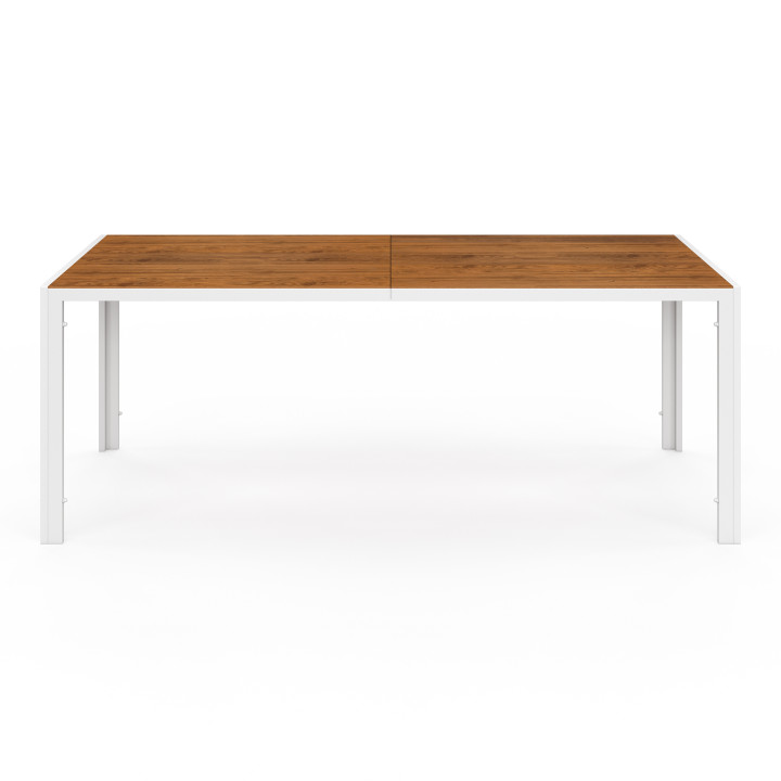 Set di mobili da giardino con tavolo da 190 cm e 8 sedie bianche e in legno - NOUMEA | ID Market