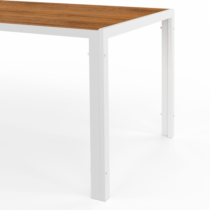 Set di mobili da giardino con tavolo da 190 cm e 8 sedie bianche e in legno - NOUMEA | ID Market