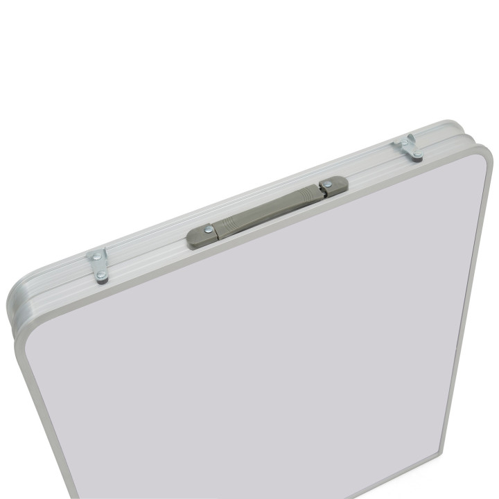 Tavolo da campeggio pieghevole regolabile in altezza con 4 sgabelli: grigio e bianco | ID Market