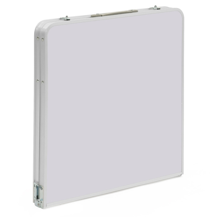 Tavolo da campeggio pieghevole regolabile in altezza con 4 sgabelli: grigio e bianco | ID Market