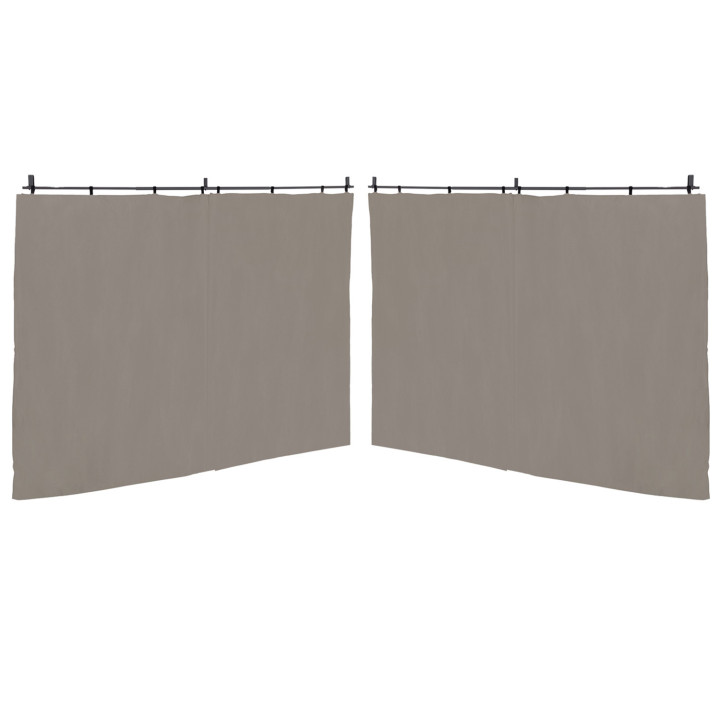 Set di 2 tende color tortora per pergola 3 e 4 M con chiusura a zip | ID Market