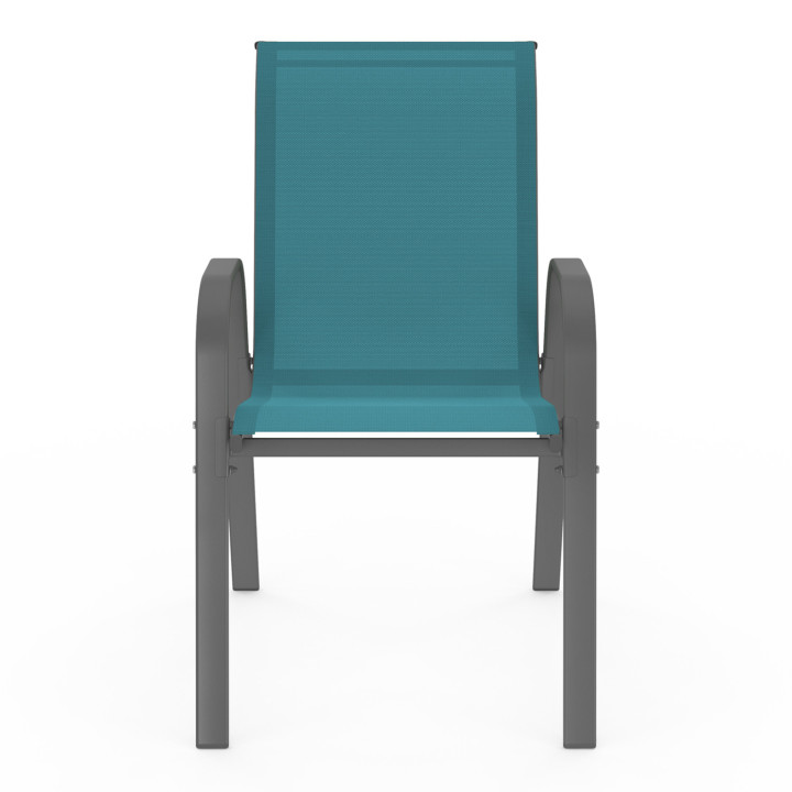 Set di 6 sedie da giardino impilabili blu anatra - LYMA | ID Market