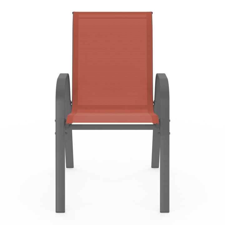 Set di 6 sedie da giardino impilabili in terracotta - LYMA | ID Market