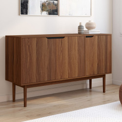 Credenza vintage da 140 cm con 3 ante effetto noce - VIGGO | ID Market