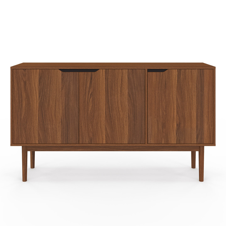 Credenza vintage da 140 cm con 3 ante effetto noce - VIGGO | ID Market