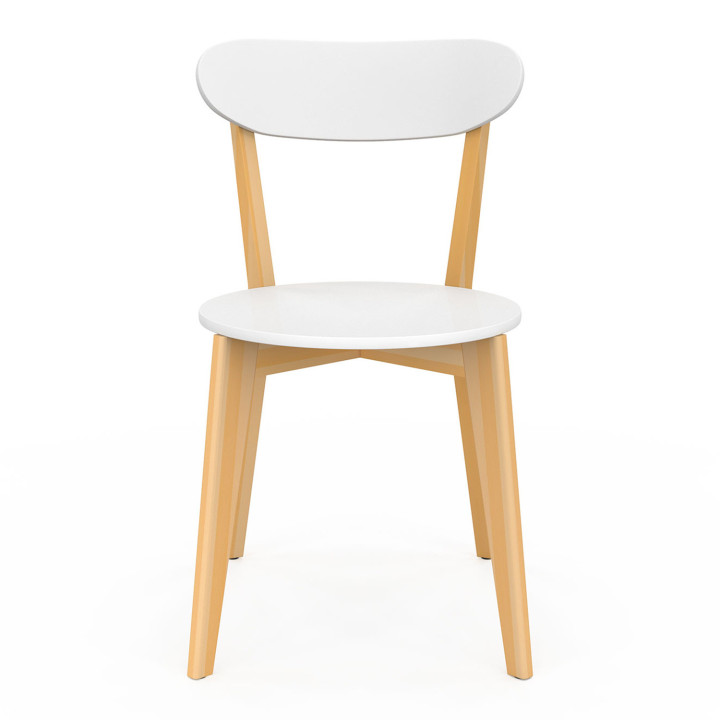 Set di 4 sedie scandinave bicolore in bianco e legno - FREJA | ID Market