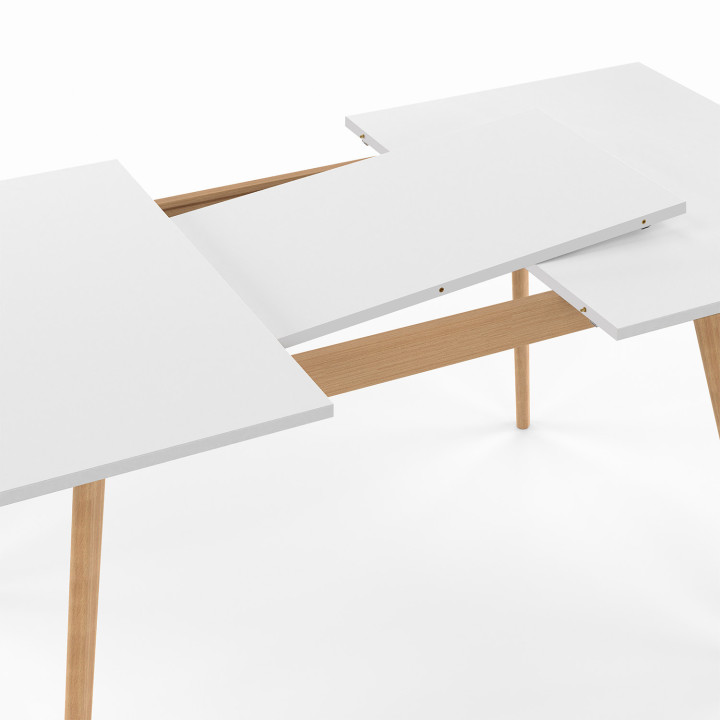 Tavolo scandinavo bianco allungabile per 4-8 persone | ID Market