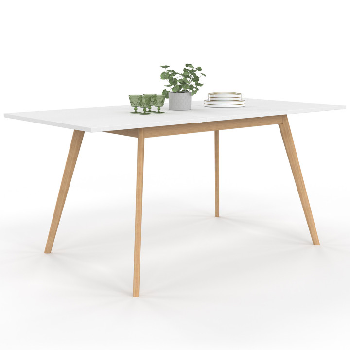 Tavolo scandinavo bianco allungabile per 4-8 persone | ID Market