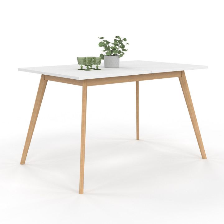 Tavolo scandinavo bianco allungabile per 4-8 persone | ID Market