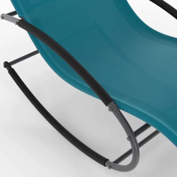 Set di 2 chaise longue grigio antracite e blu anatra - MALAWI | ID Market