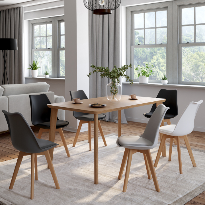 Sedie scandinave in colori diversi: grigio, bianco, nero - Set di 6 - SARA | ID Market