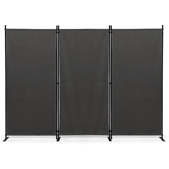 Schermo pieghevole per interni/esterni su gambe 3 pannelli 250 x 180 cm grigio antracite | ID Market