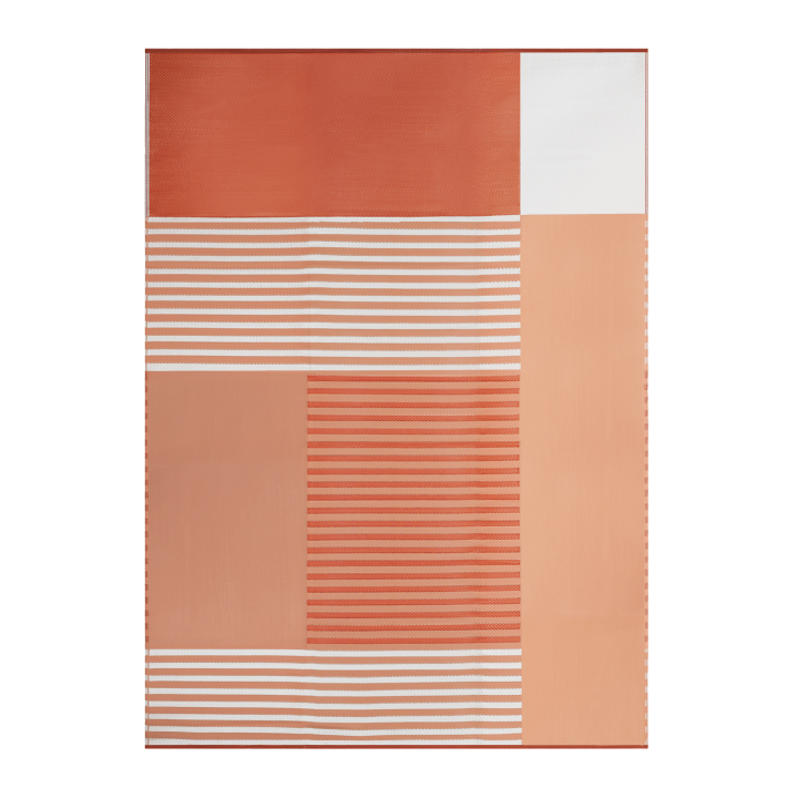 Tappeto per esterni con forme geometriche in terracotta 270x370cm - GEOMETRIC | ID Market