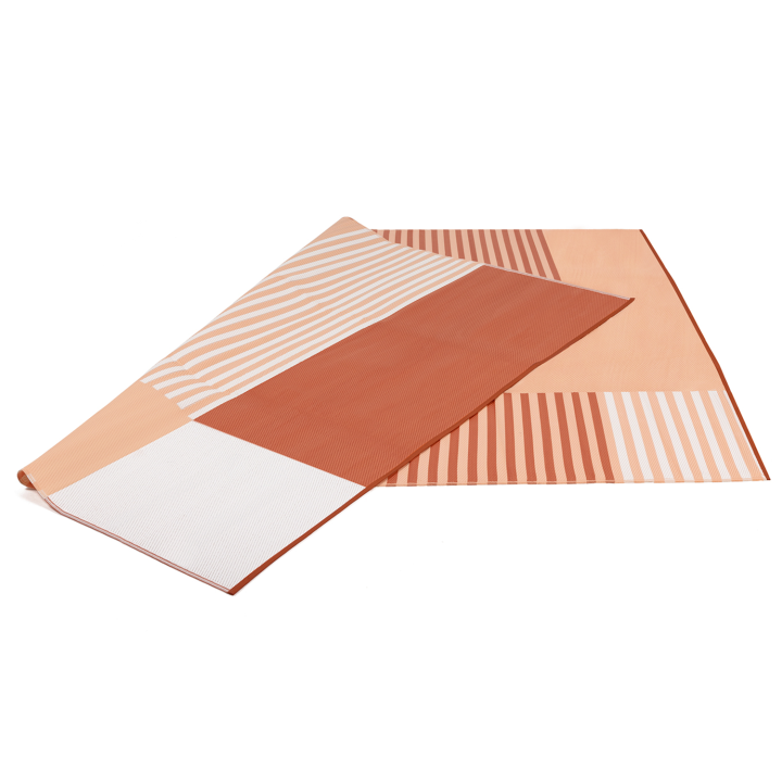 Tappeto per esterni con forme geometriche in terracotta 270x370cm - GEOMETRIC | ID Market
