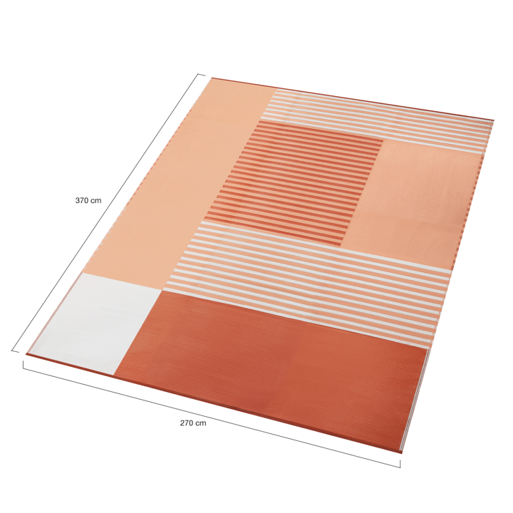 Tappeto per esterni con forme geometriche in terracotta 270x370cm - GEOMETRIC | ID Market