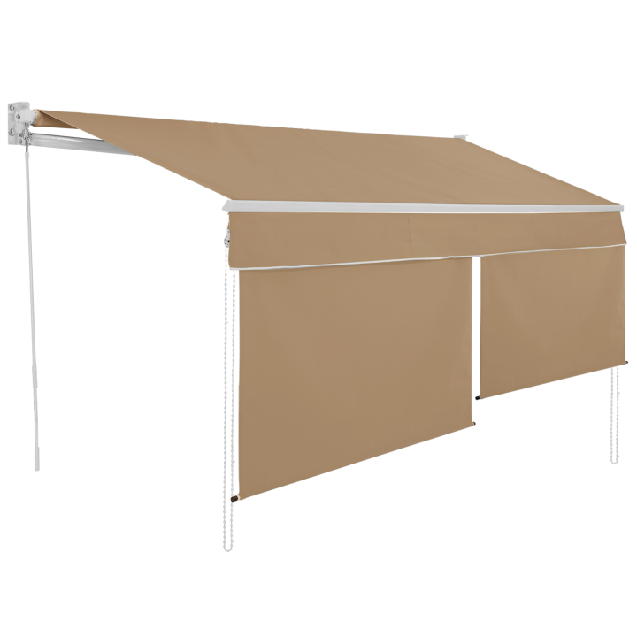 Tenda da sole manuale 4x3M taupe con mantovana 150CM | ID Market