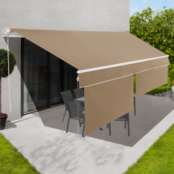 Tenda da sole manuale 4x3M taupe con mantovana 150CM | ID Market