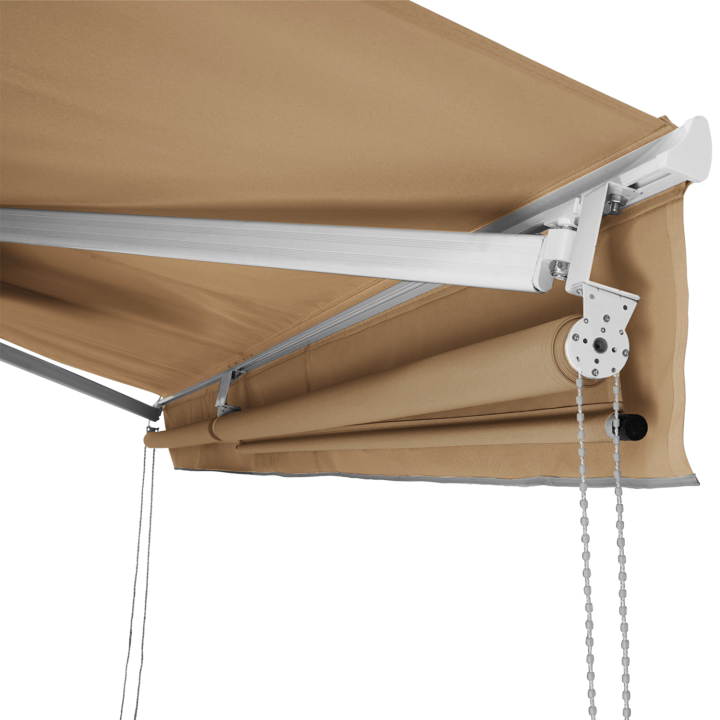 Tenda da sole manuale 4x3M taupe con mantovana 150CM | ID Market