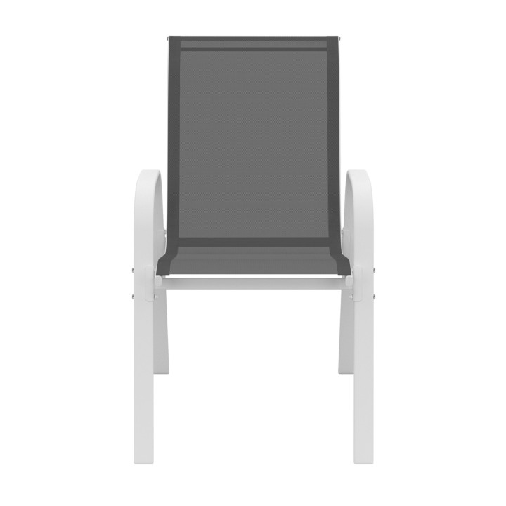 Set di 4 sedie da giardino impilabili bianche e grigie - LYMA | ID Market