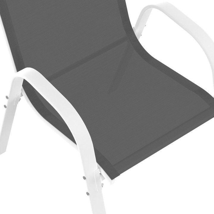 Set di 6 sedie da giardino impilabili bianche e grigie - LYMA | ID Market