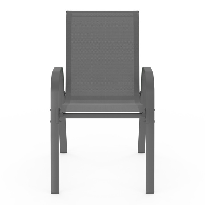 Sedie da giardino impilabili in metallo e textilene, colore misto grigio, nero e blu - LYMA | ID Market