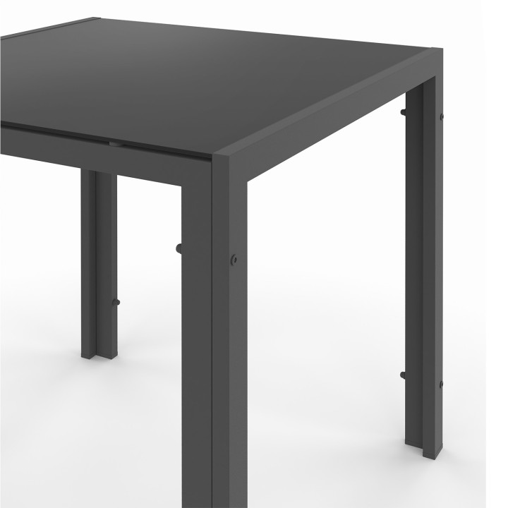 Set di mobili da giardino 4 posti tavolo 70cm sedie impilabili grigio antracite - MADRID | ID Market
