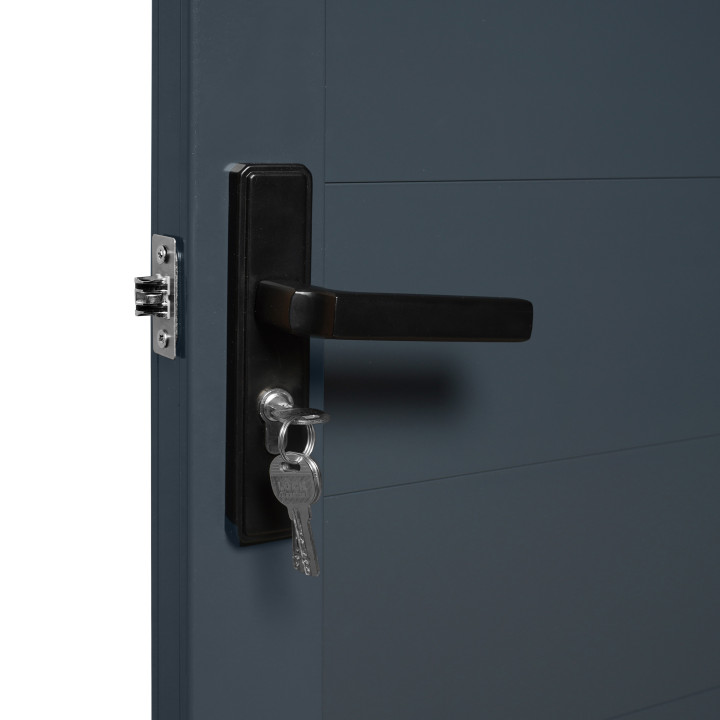 Cancello a battente in alluminio grigio antracite 302 x 160 cm | ID Market