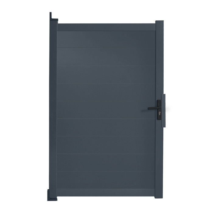 Porta a battente in alluminio, grigio antracite 100 x 160 cm | ID Market