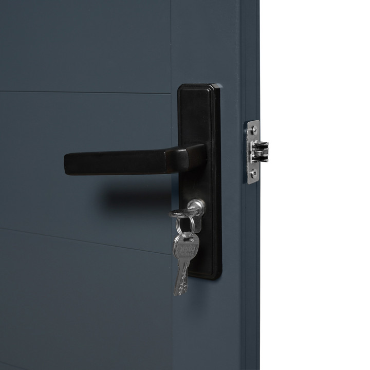 Porta a battente in alluminio, grigio antracite 100 x 160 cm | ID Market