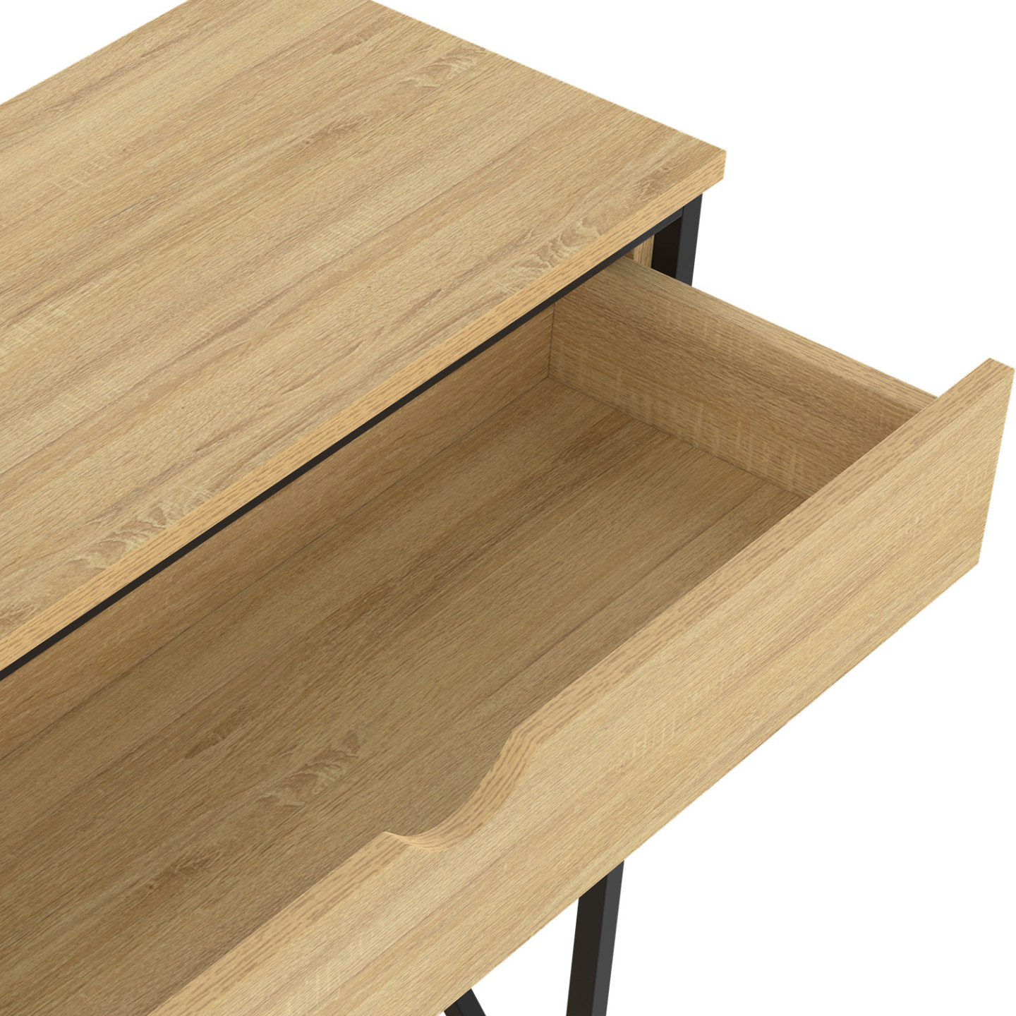 IDMarket Consolle Chicago Stile Industriale 2 Cassetti: Mobile Ingresso In Legno E Metallo 100 Cm - 2