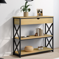 Consolle industriale 1 cassetto 2 ripiani legno e metallo - WAYNE | ID Market