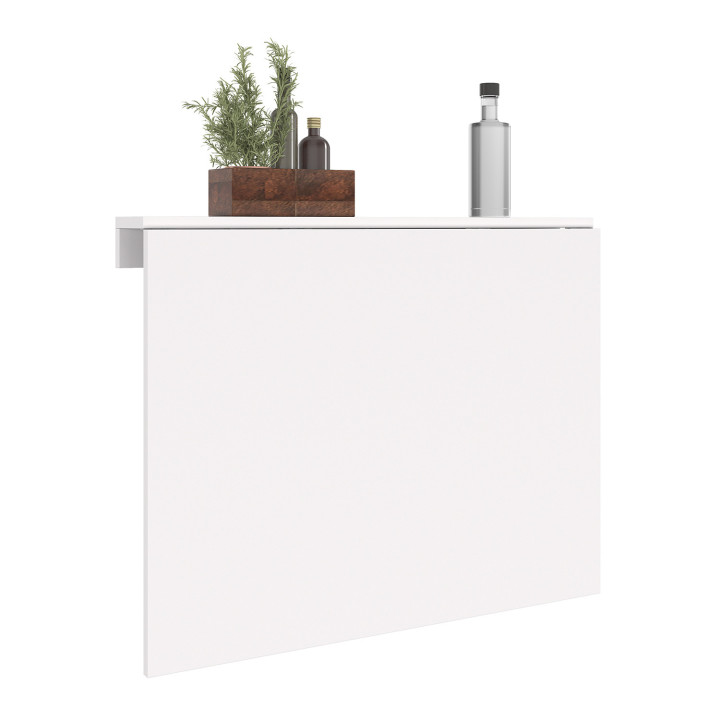 Tavolo da parete pieghevole per 2 persone, legno bianco L.70cm - EXPRESSO | ID Market