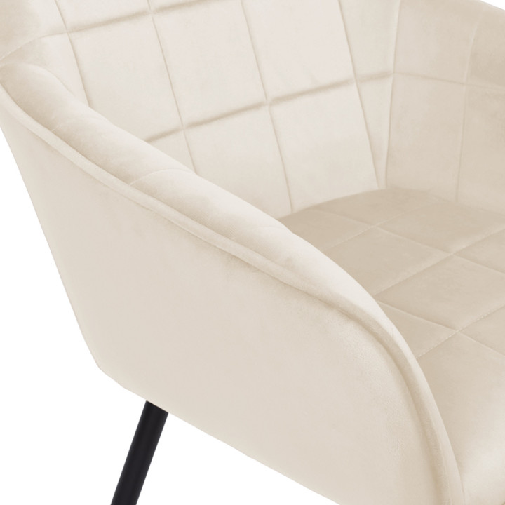 Set di 2 sedie da pranzo in velluto beige - MADY | ID Market