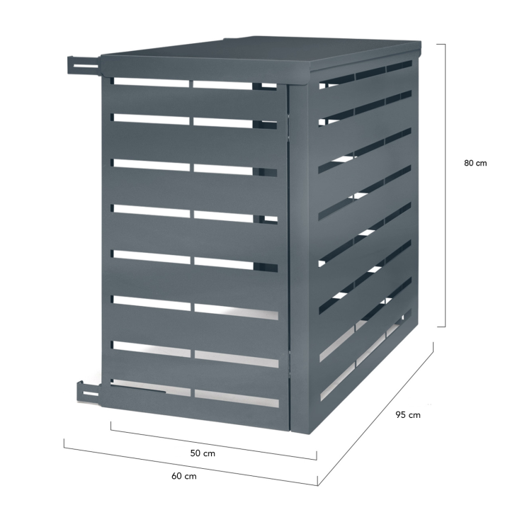 Coperchio per aria condizionata in metallo grigio carbone 95x50x80cm |ID Market