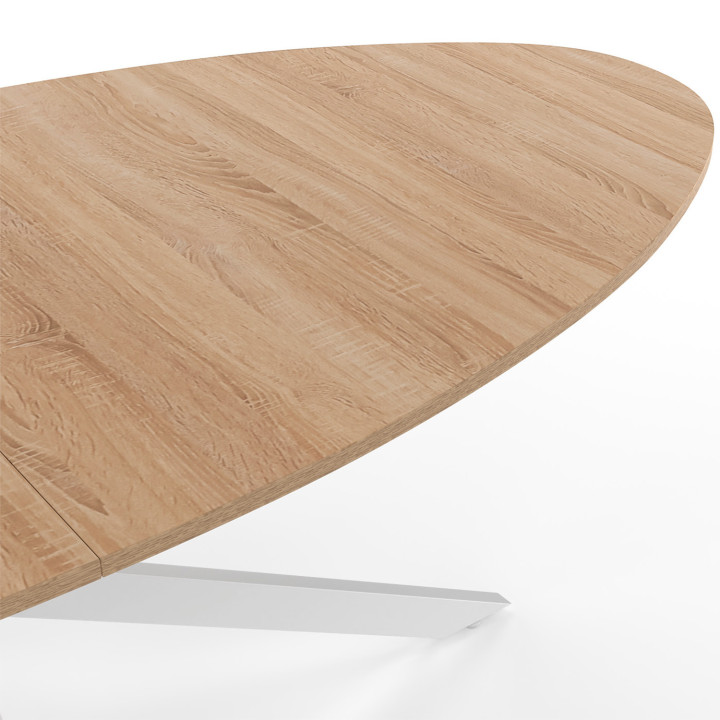 Tavolo da pranzo ovale in legno e bianco per 10 persone - ALIX | ID Market