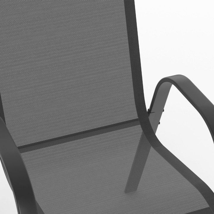 Set di mobili da giardino in acciaio grigio e nero a 6 posti - MADRID | ID Market