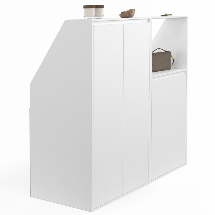 Armadio inclinato bianco a 3 ante con nicchia - TOMI | ID Market