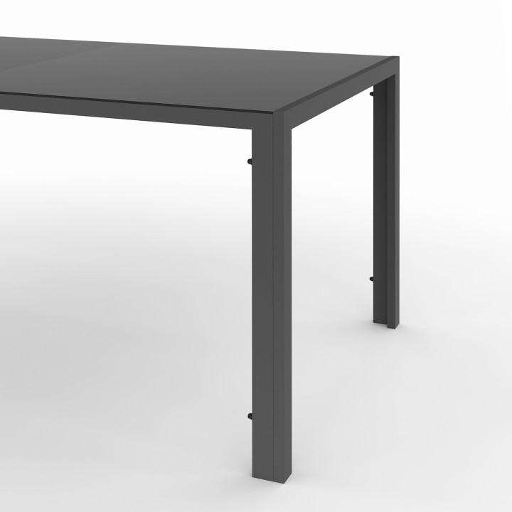 Set di mobili da giardino 6 posti tavolo 150cm poltrone corda grigio antracite - ODESSA | ID Market