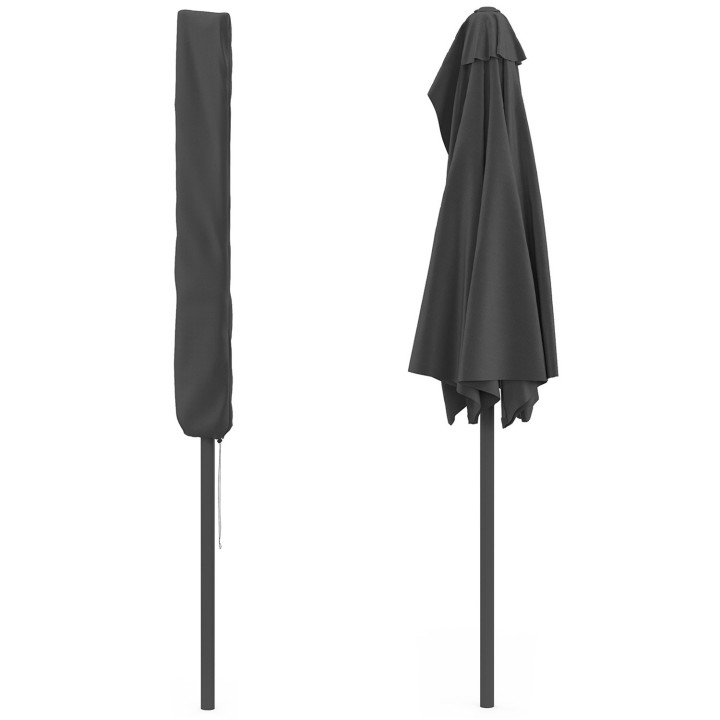 Mezzo ombrellone grigio con copertura - CORTE | IDMarket