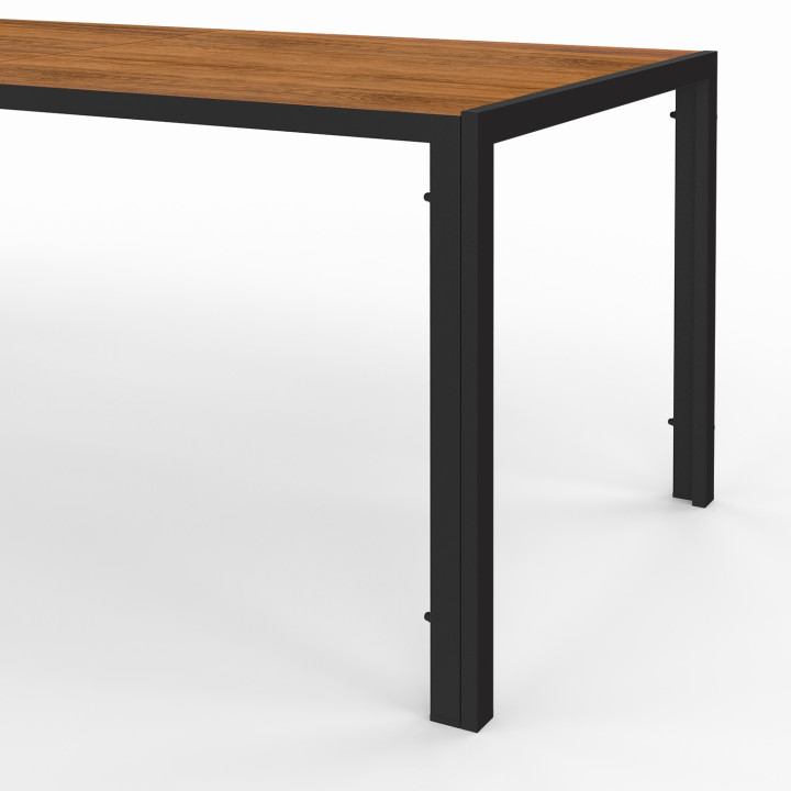 Set di mobili da giardino 190 cm con piano in legno e 8 sedie impilabili - NOUMEA | ID Market