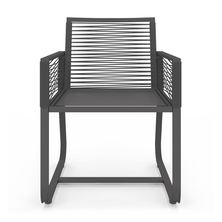 Poltrone da giardino in metallo e corda grigia - ODESSA | ID Market