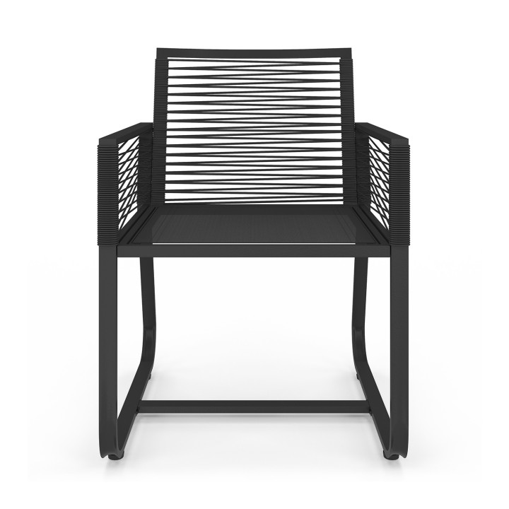 Poltrone da giardino in metallo e corda nera - ODESSA | ID Market