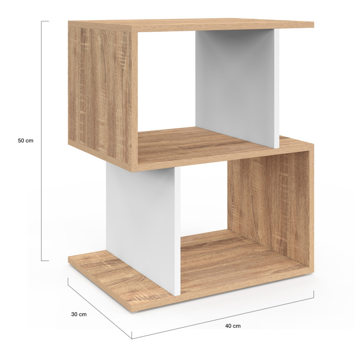 Set di 2 comodini a S bianchi e faggio - SOFIA |ID Market